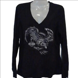- Harley-Davidson V-neck long sleeve top
